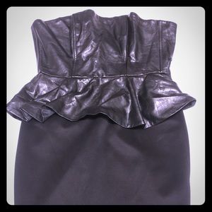 Black leather top dress! Super form fitting